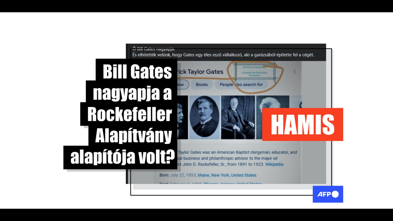 Bill Gates é neto do co-fundador da fundação Rockefeller, Frederik Taylor  Gates? - Polígrafo
